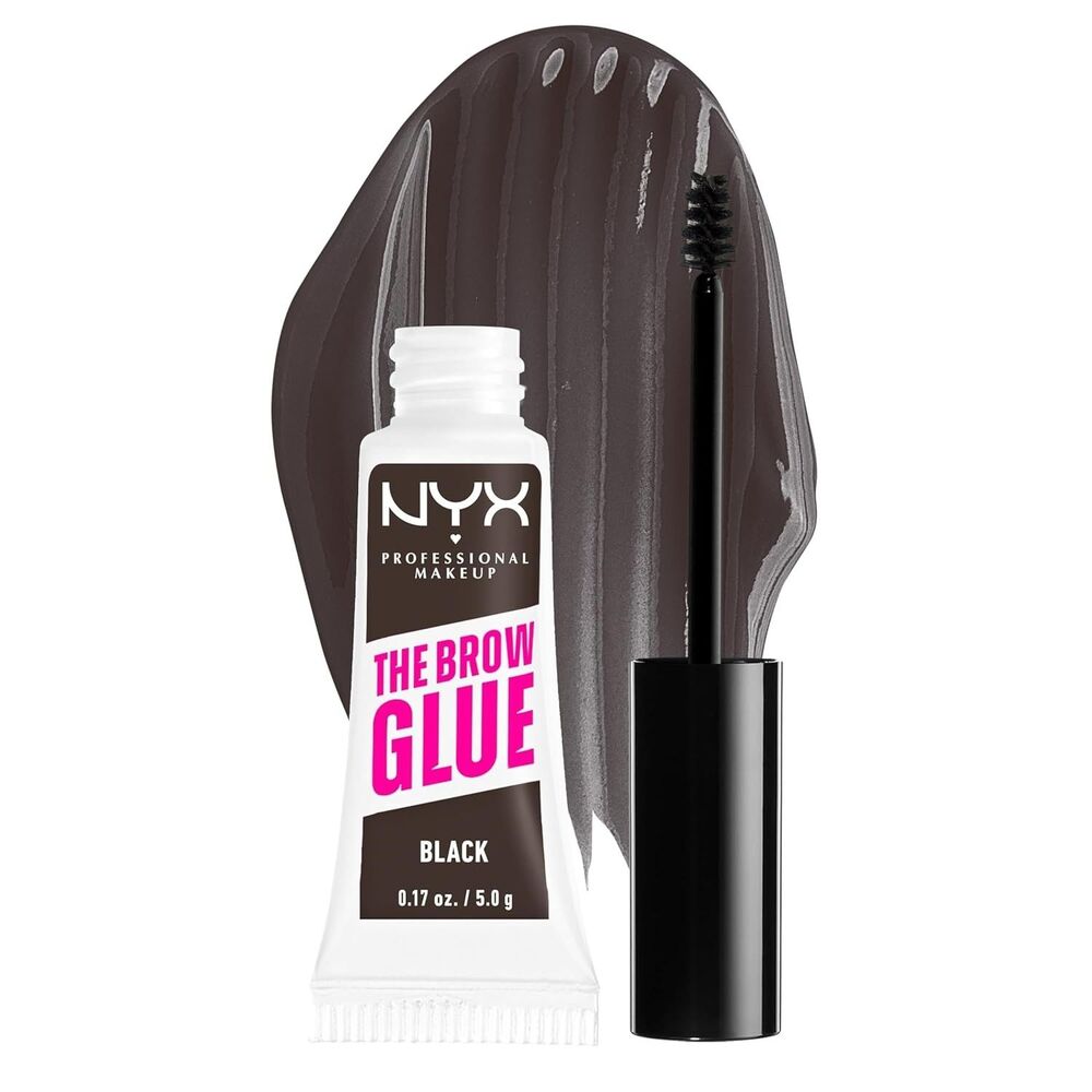 NYX PROFESSIONAL MAKEUP The Brow Glue Extreme Black Hold Tint Eyebrow Gel 0.17oz
